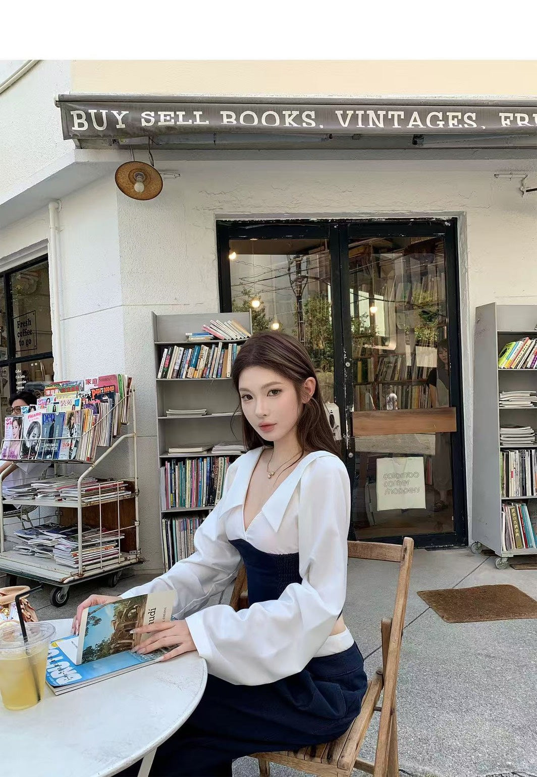 Thu. 韓女vibe鬆弛慵懶拼色襯衫休閒褲套裝