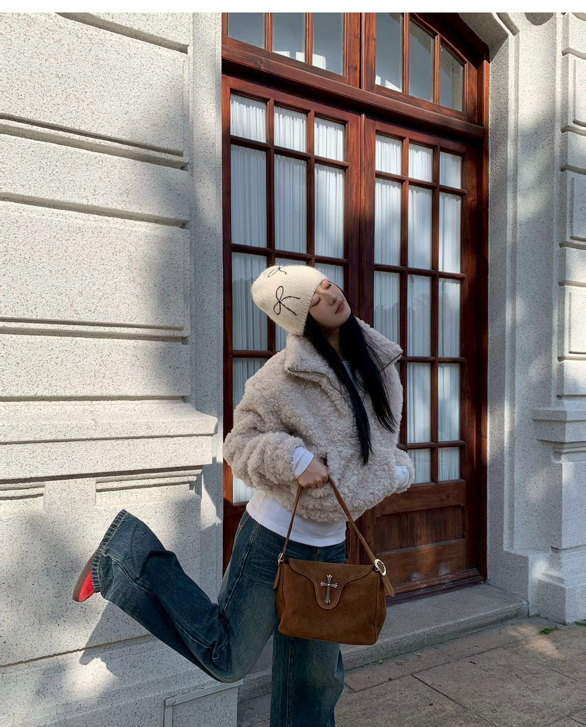 Mon. 打破常規 水洗做舊低腰直筒褲