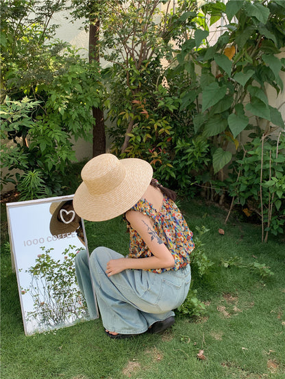 Thu. 油畫小碎花無袖上衣