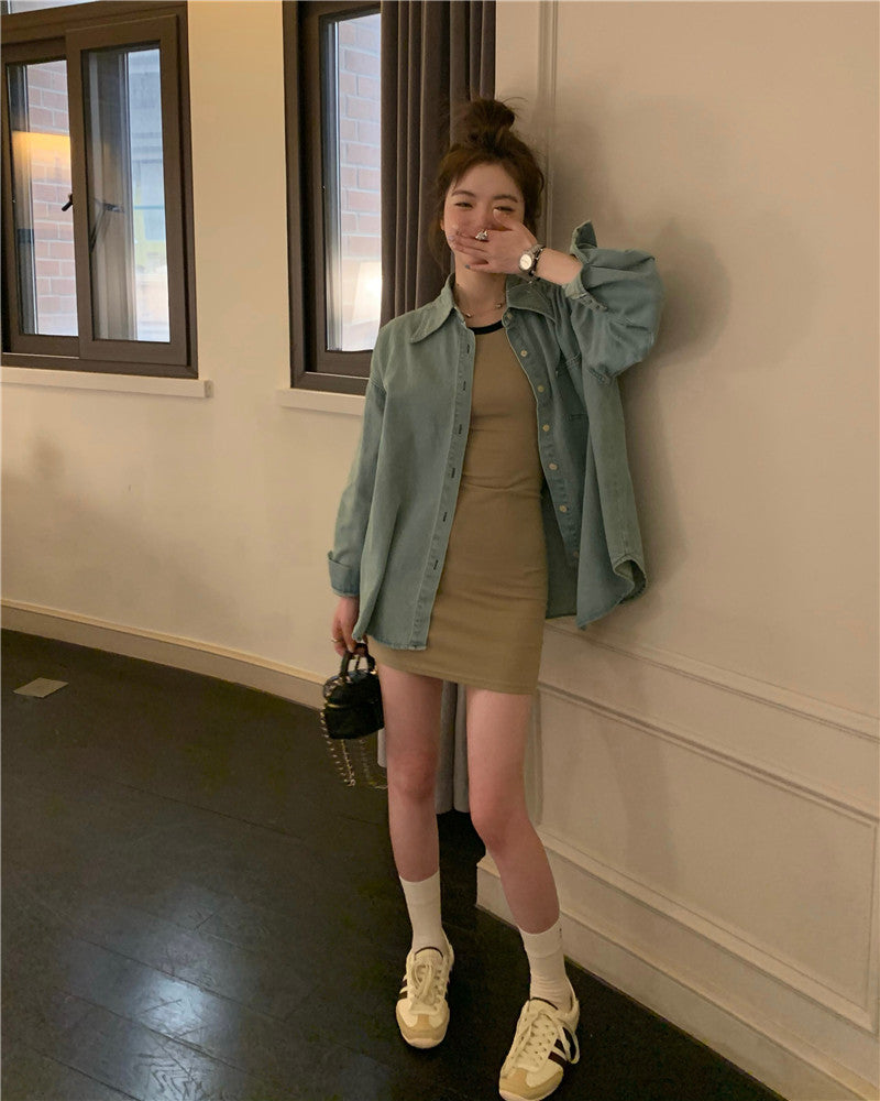 Wed. 純欲男友襯衫 & 撞色連身裙