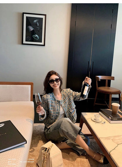 Tue. 聖西爾藍千金Cha*l手工坊秀款金絲外套