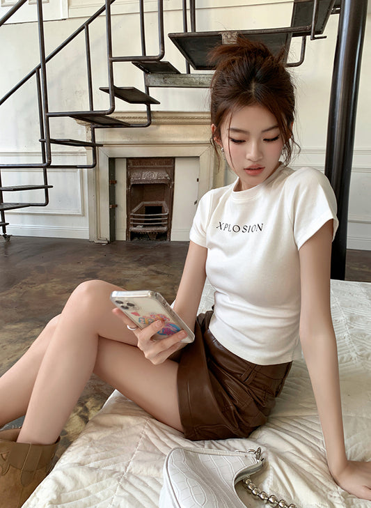 Fri. 美式短板上衣White