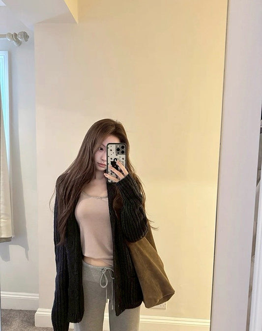 Fri. 高克重冬褲 銀狐絨寬腰抽繩喇叭褲 灰