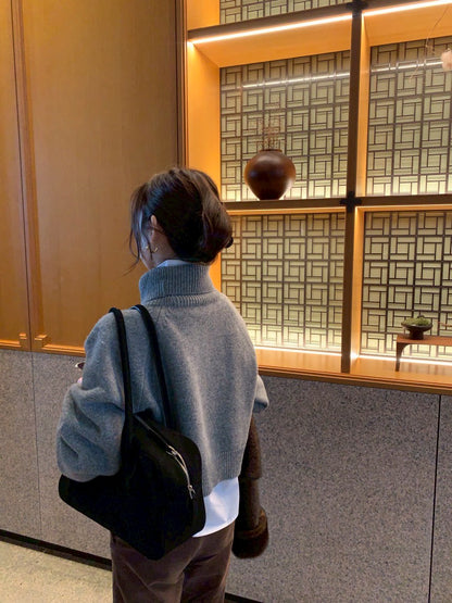 Fri. 高級感穿 高領針織毛衣（不含內搭）灰