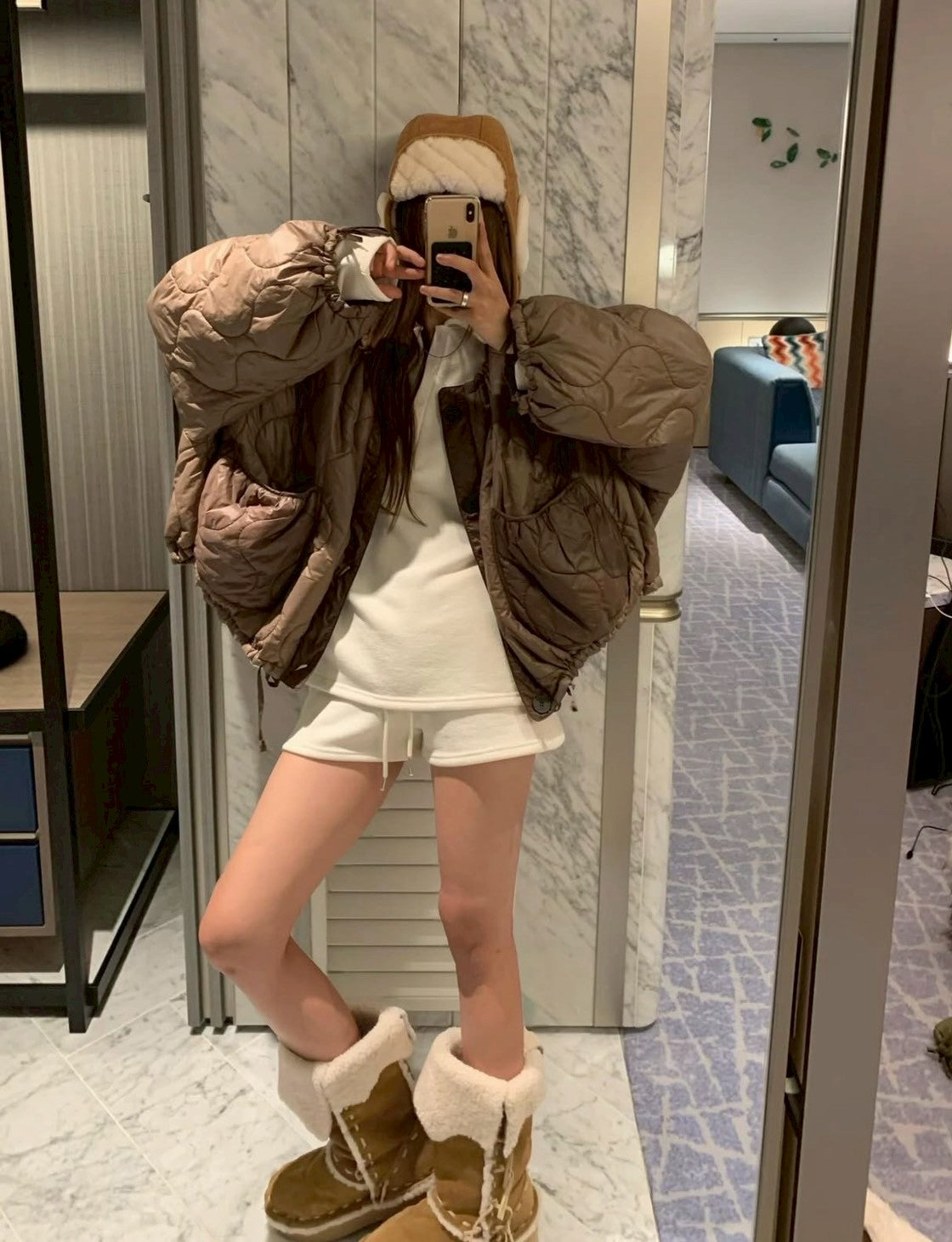 Mon. CORTIS韓團感休閒飛行保暖外套 軍綠/咖棕