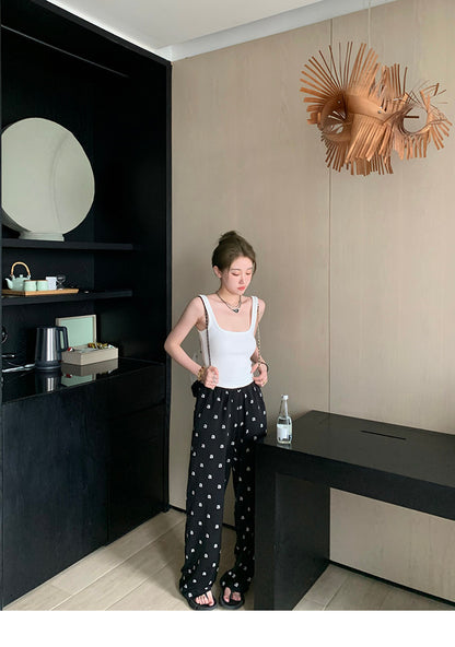 Mon. 超舒服 字母a印花落地褲