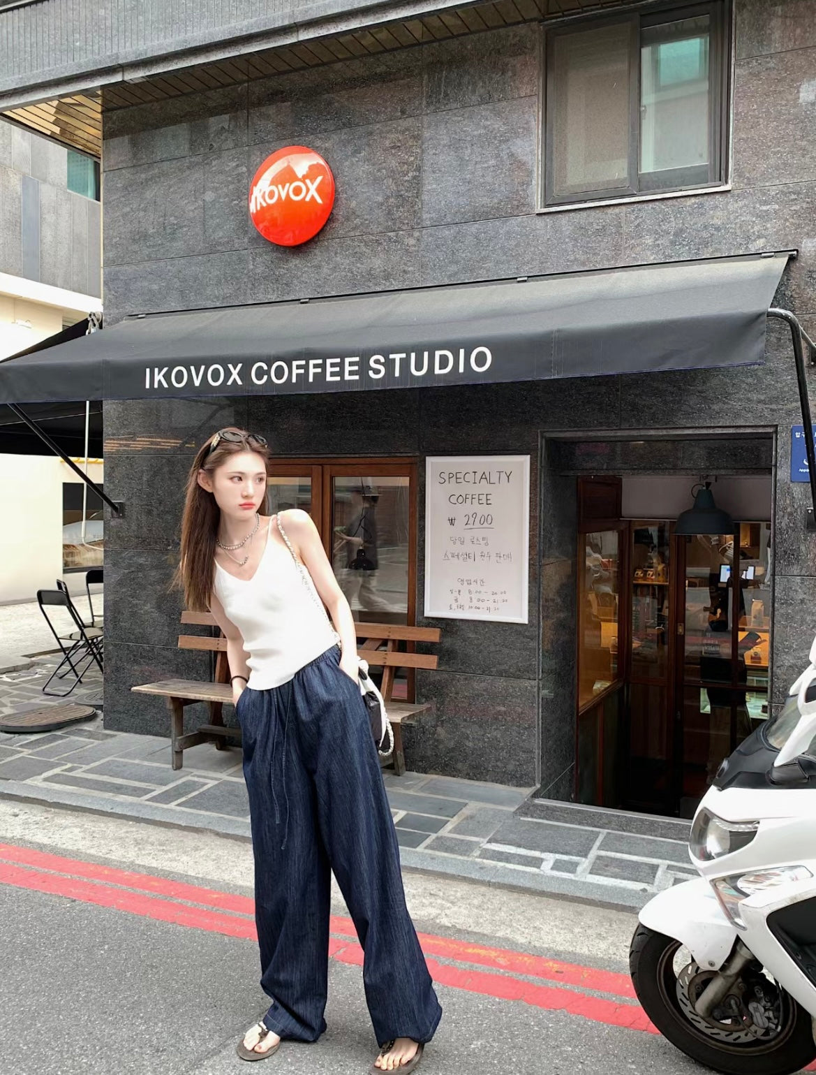 Mon. 夏日涼感牛仔休閒褲