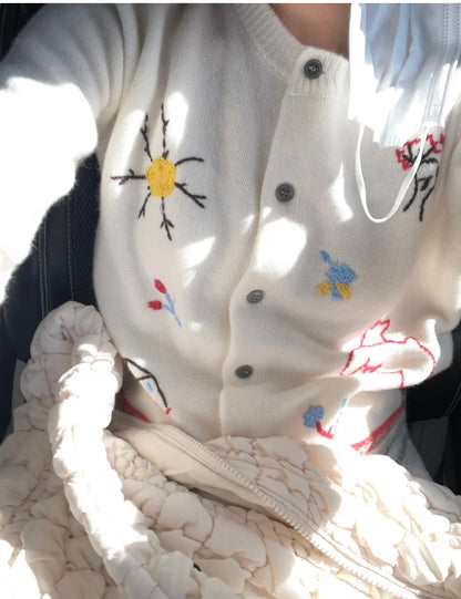 Fri. 插畫遊樂園刺繡針織外套