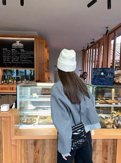 Sat. JOY快樂學院 純色棒球外套 灰