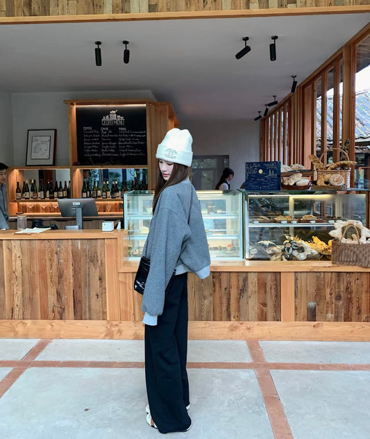 Sat. JOY快樂學院 純色棒球外套 灰