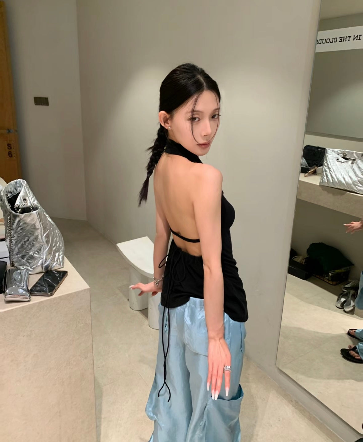 Wed. 辣妹盪感設計歐美ro風背心上衣