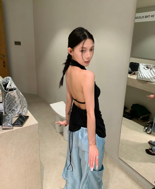 Wed. 辣妹盪感設計歐美ro風背心上衣