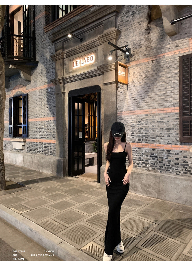 Thu. ''skims''超模紙片裙吊帶連身裙 黑