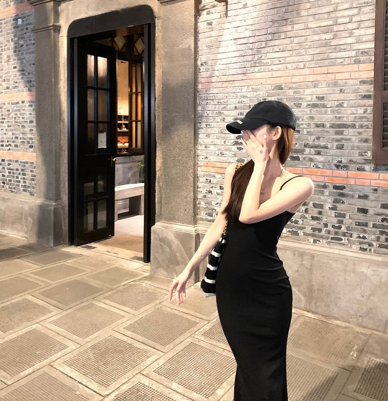 Thu. ''skims''超模紙片裙吊帶連身裙 黑