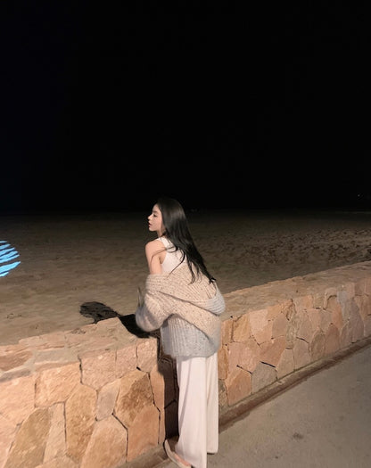 Mon. 落日星辰 漸變亮片針織外套