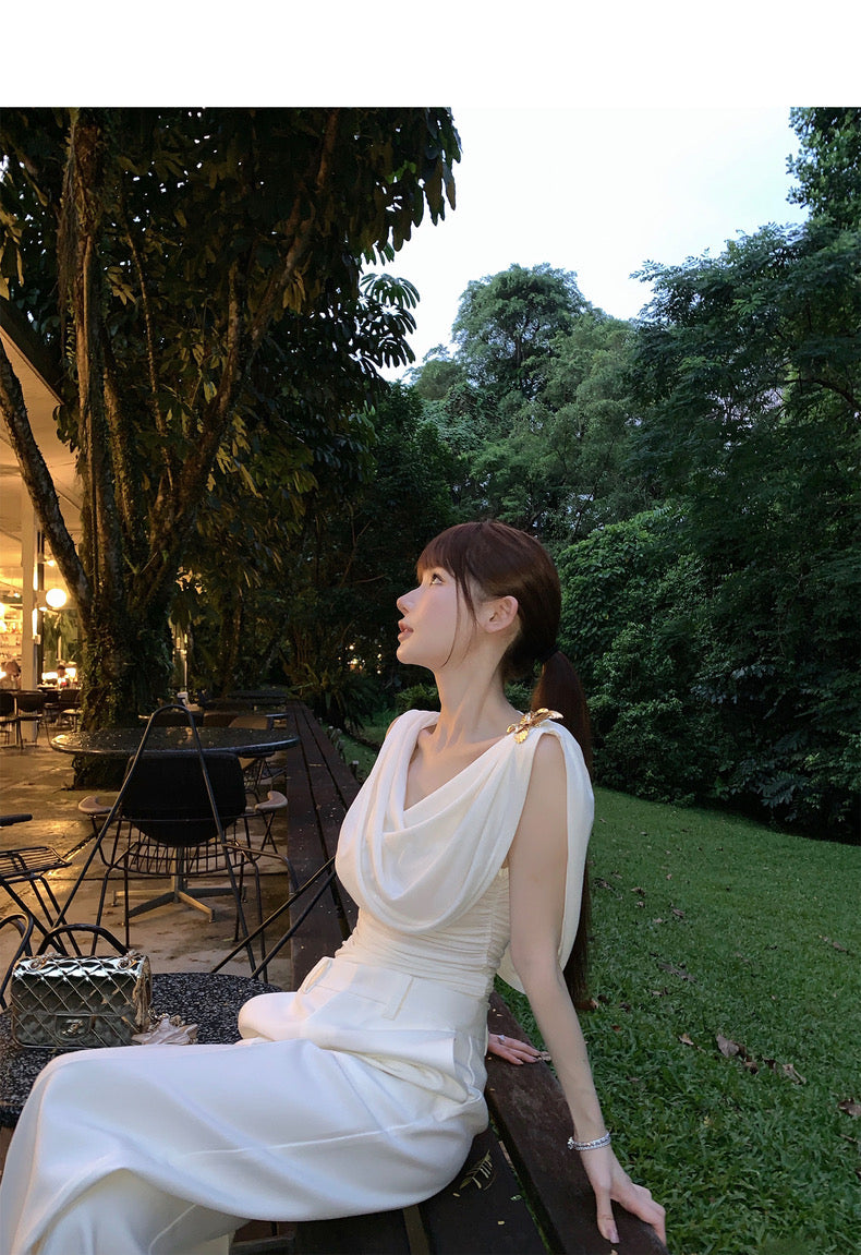 Wed. 雅典女神 蕩感修身上衣 白