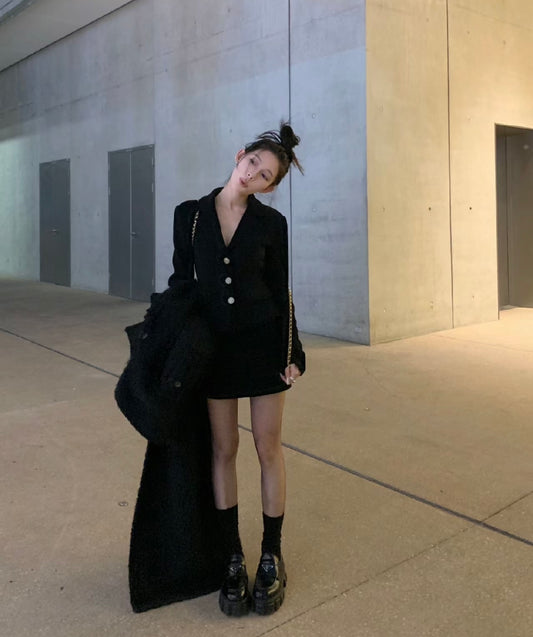 Sat. 高奢復古小香修身西裝套裝