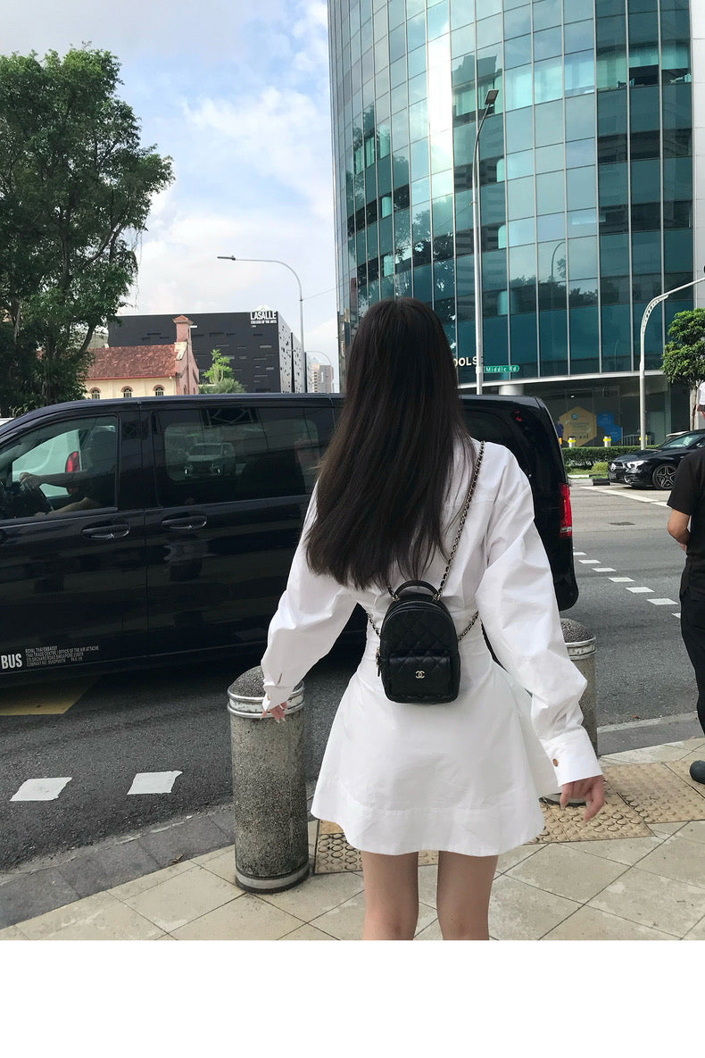 Sun. 西太后古著立體剪裁襯衫收腰連身裙