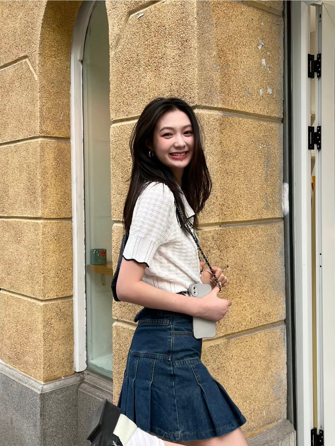 Mon. 萬年好搭牛仔百褶裙