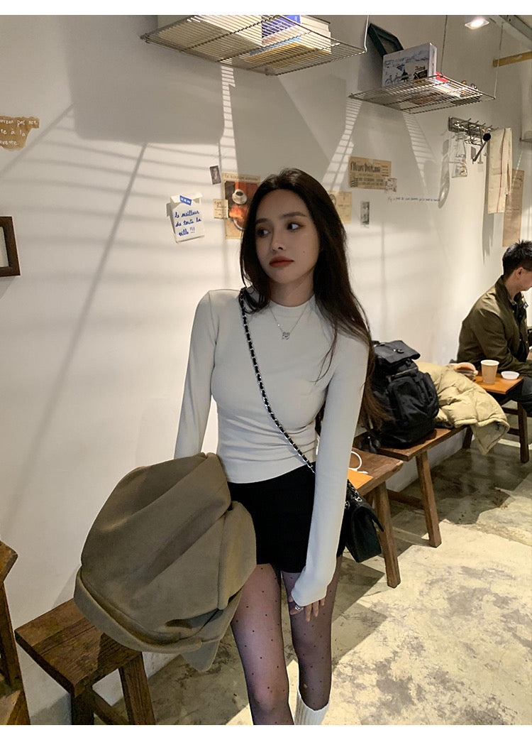 Fri. 基礎疊穿高腰修身打底衣 白/黑