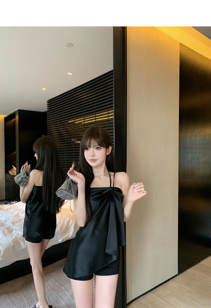 Tue. 嬌貴大小姐 Lux系列 不規則肩帶上衣 黑