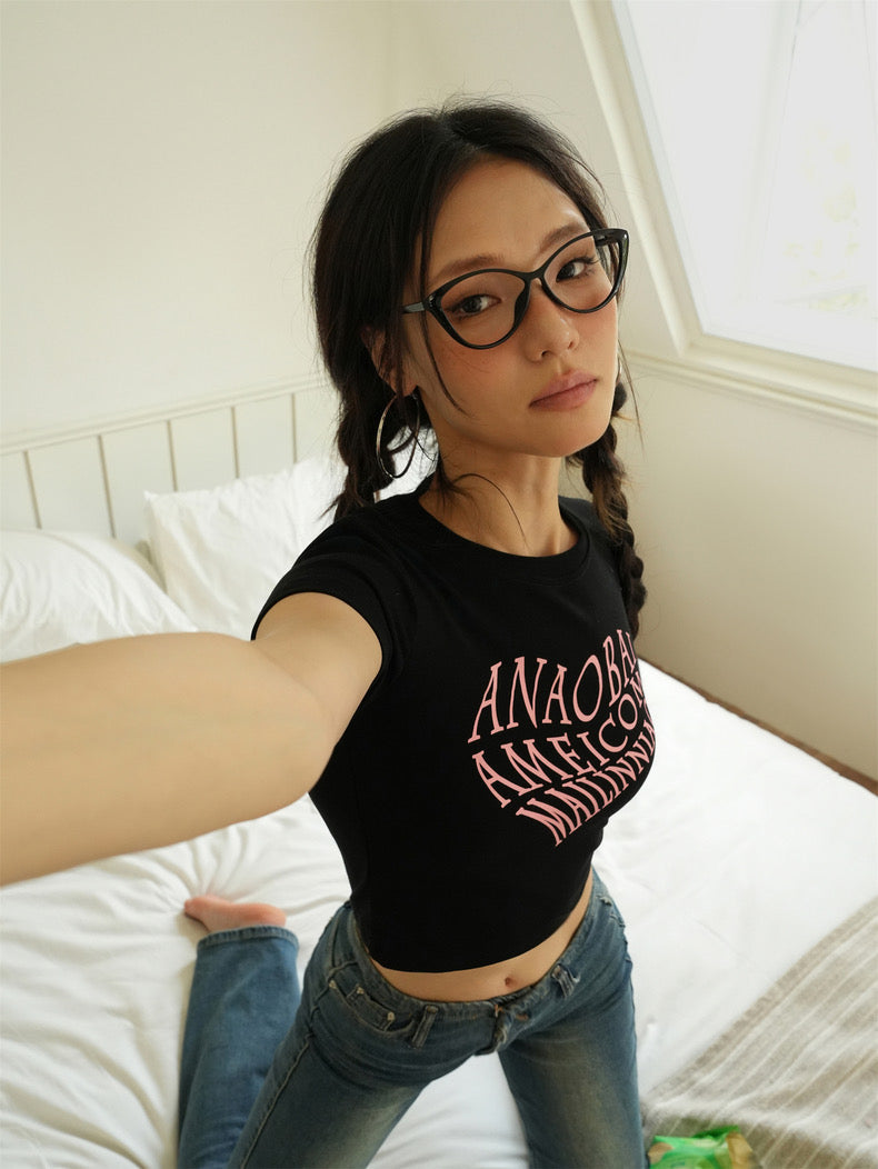 Sun. 歐美正肩字母上衣 4色