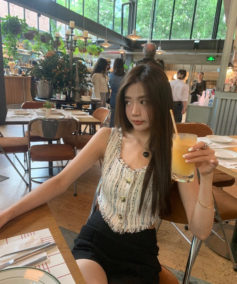 Tue. 小香編織流蘇背心