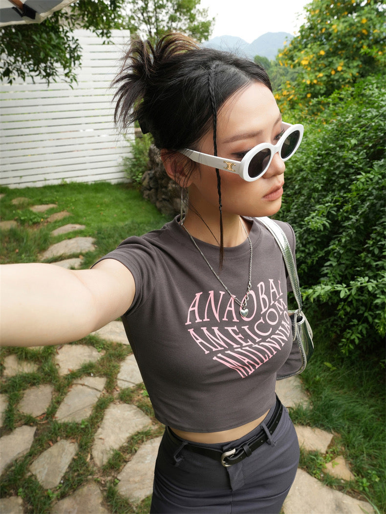 Sun. 歐美正肩字母上衣 4色