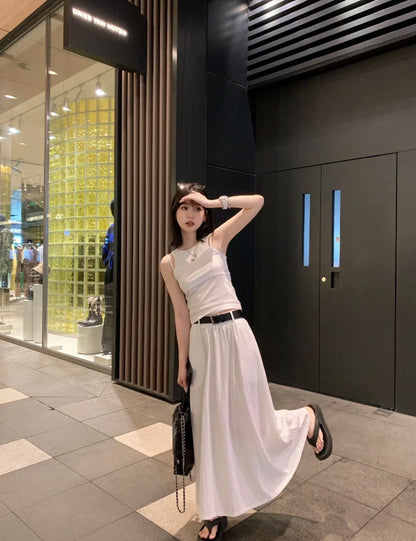 Thu. 假兩件式背心 白
