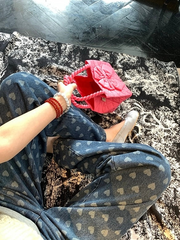 Mon. 匿名訟詩 自留滿印愛心直筒褲