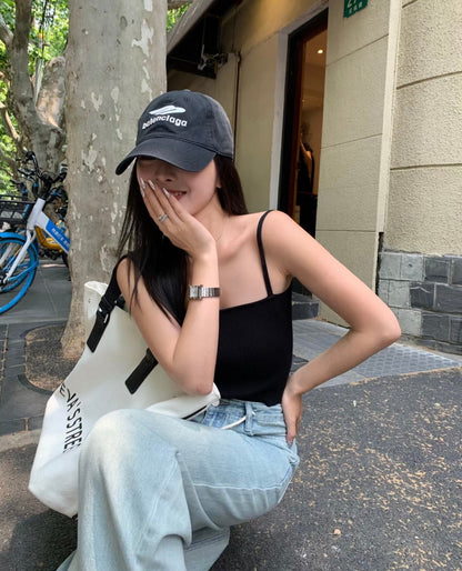 Wed. 抽繩淺色牛仔寬褲