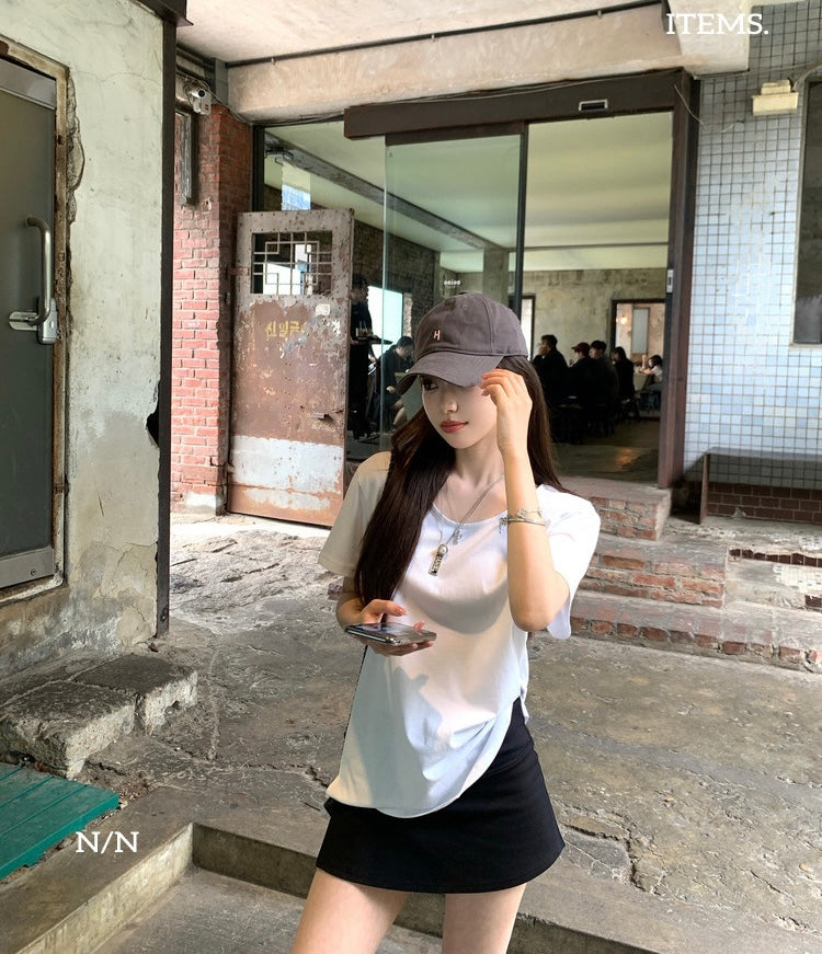 Mon. 美式lulu運動寬腰帶開叉瑜珈褲裙 黑