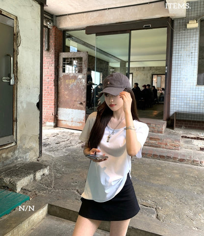 Mon. 美式lulu運動寬腰帶開叉瑜珈褲裙 黑