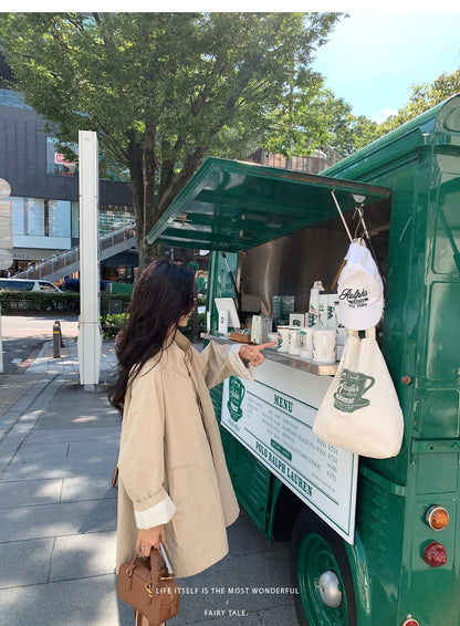 Sun. 韓國博主風衣 簡約氣質特柔棉風衣外套