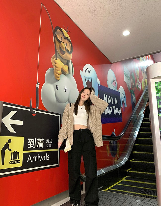 Sun. 杏仁黑巧 寬鬆慵懶縷空外套