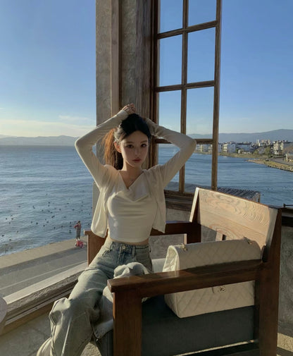 Mon. 海上太陽 高溫菱格燙鑽直筒褲