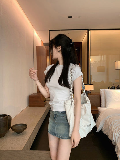 Tue. 自留款正肩顯瘦T 白