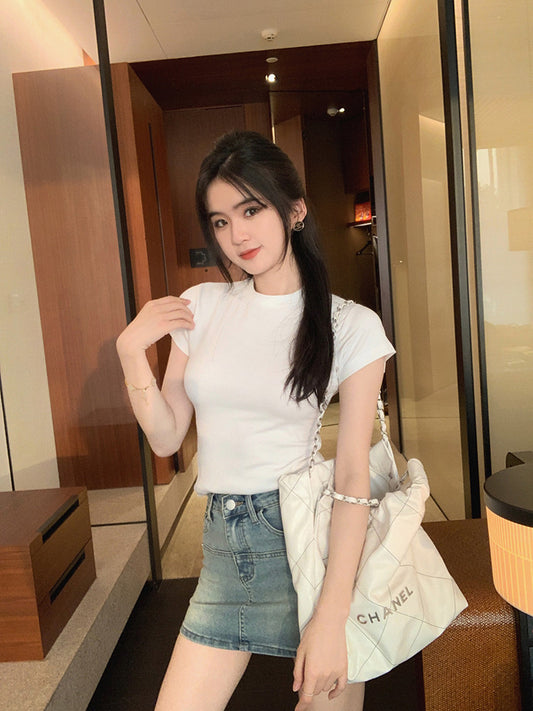 Tue. 自留款正肩顯瘦T 白