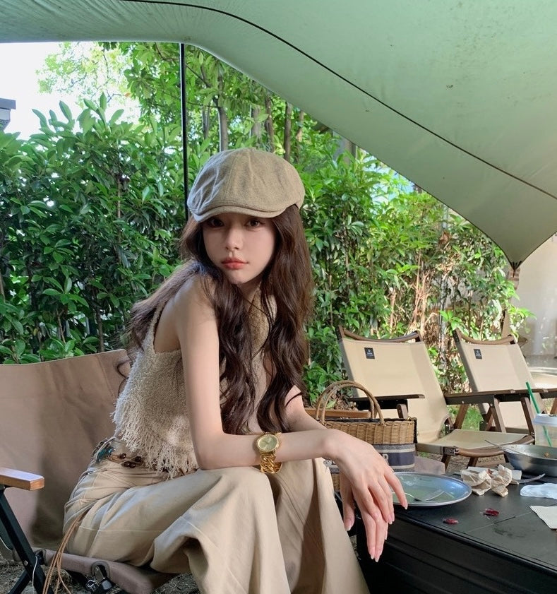 Mon. 毛鬚邊圓領背心