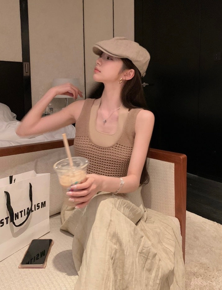 Thu. 亞麻垂墜設計半身裙