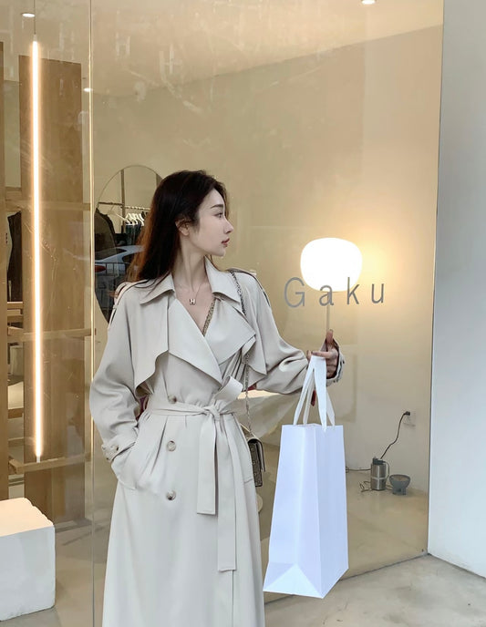 Sat. 女主氣質雙排扣垂感風衣