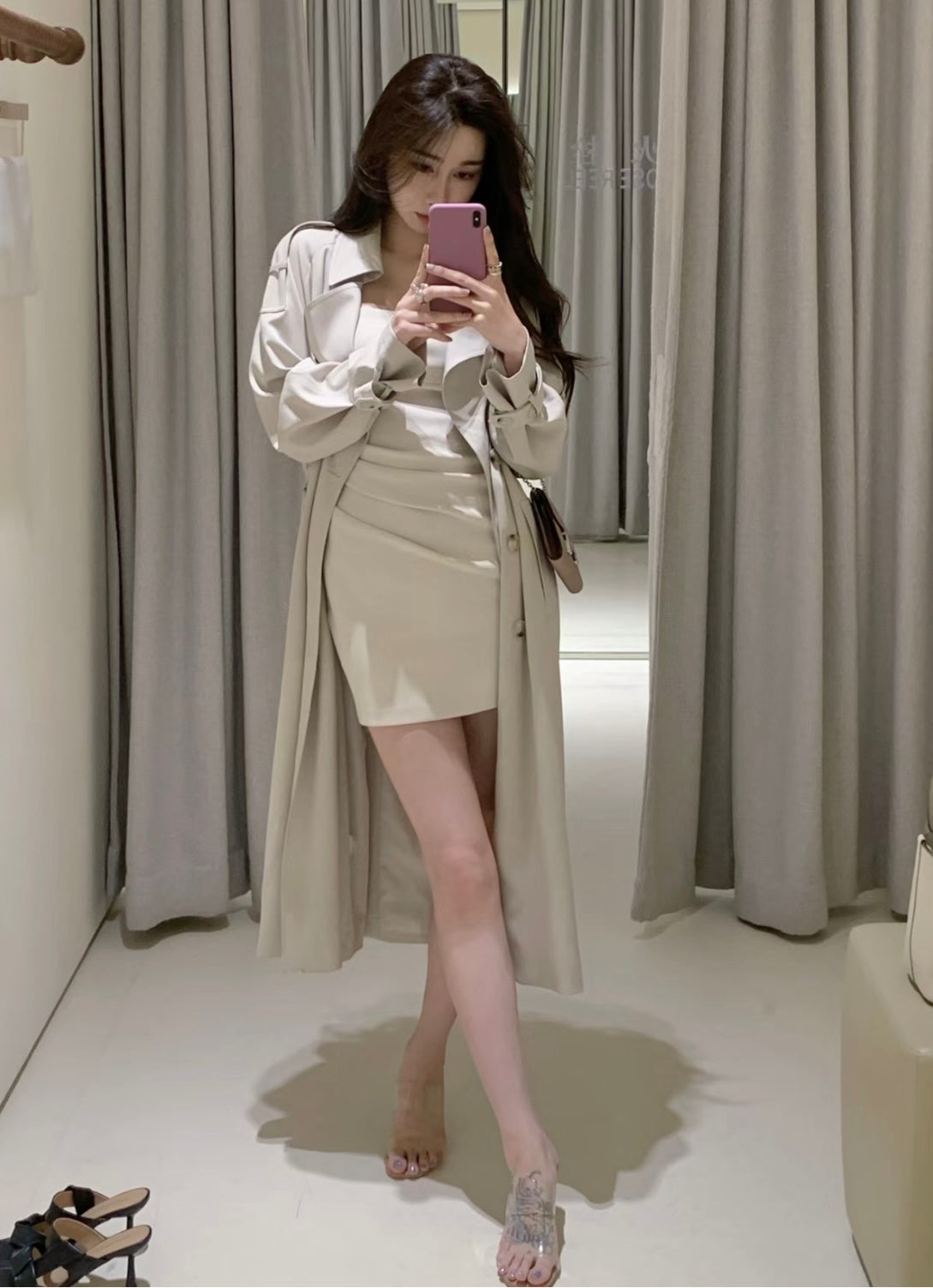 Sat. 女主氣質雙排扣垂感風衣