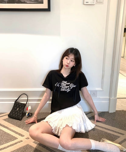 Sun. 百搭立體蝴蝶結圓領休閒上衣